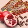 Polka Dot Pomegranate dark chocolate bar with pomegranate pieces