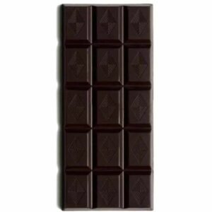 Rich organic dark chocolate squares with cocoa beans